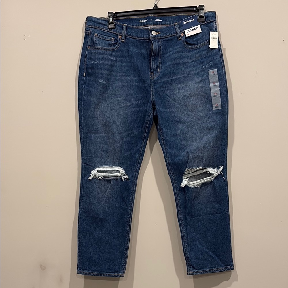 Dark Blue Ripped Women's Jeans